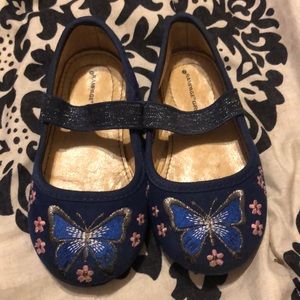 Rampage girls blue butterfly dress shoes